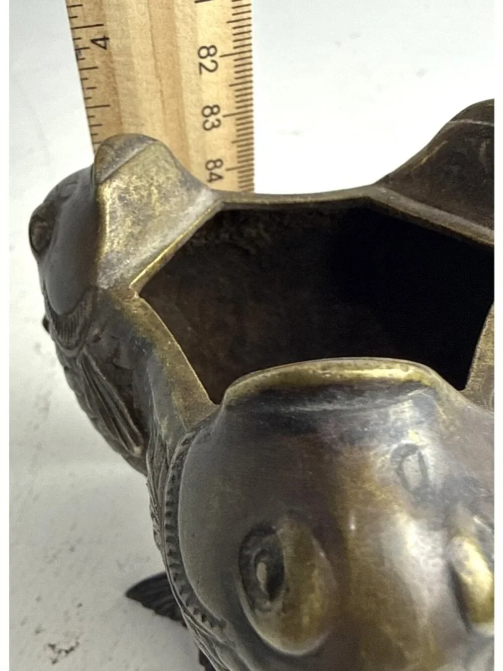 Vintage MCM Bronze 3 Koi Fish Sculpture Vase Unique Detailed Scales Leaping